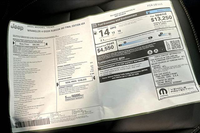 new 2025 Jeep Wrangler car, priced at $102,155