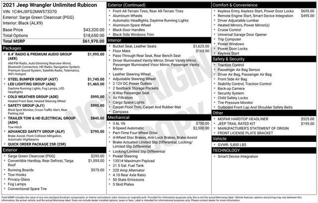 used 2021 Jeep Wrangler Unlimited car, priced at $40,499