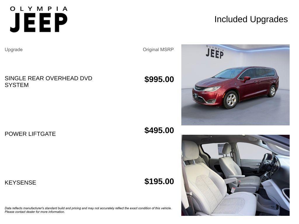 used 2018 Chrysler Pacifica Hybrid car, priced at $18,288