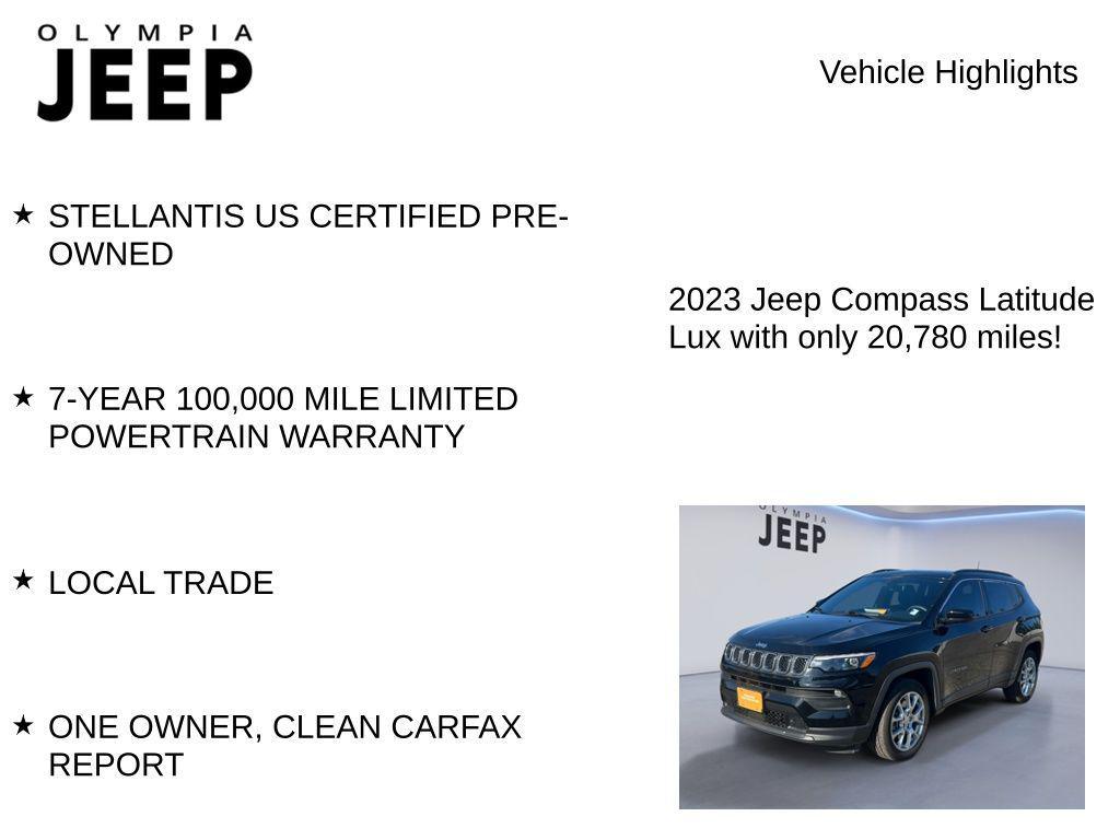 used 2023 Jeep Compass car, priced at $21,998