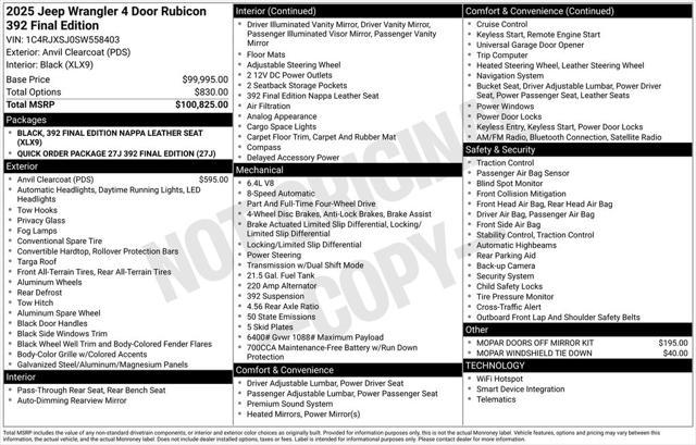 new 2025 Jeep Wrangler car, priced at $99,463