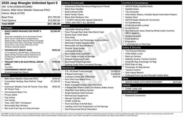 used 2020 Jeep Wrangler Unlimited car, priced at $28,998
