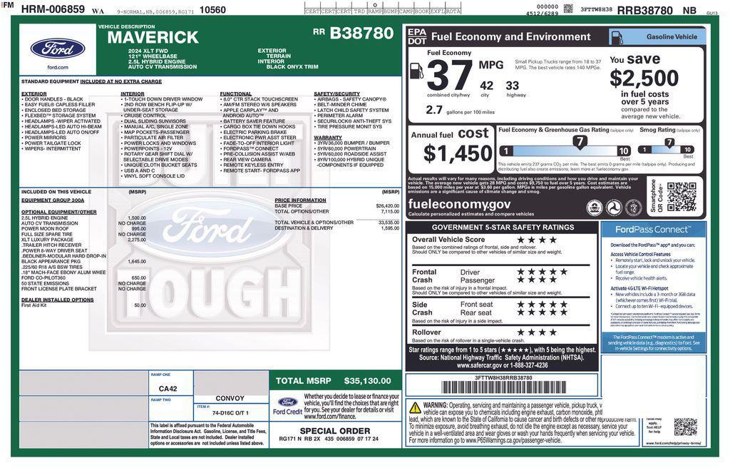 used 2024 Ford Maverick car, priced at $31,998