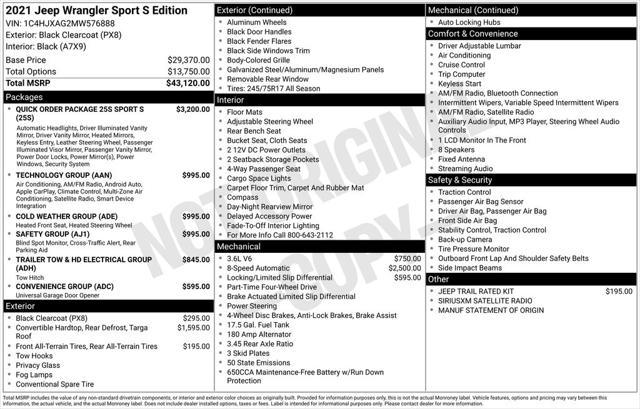 used 2021 Jeep Wrangler car