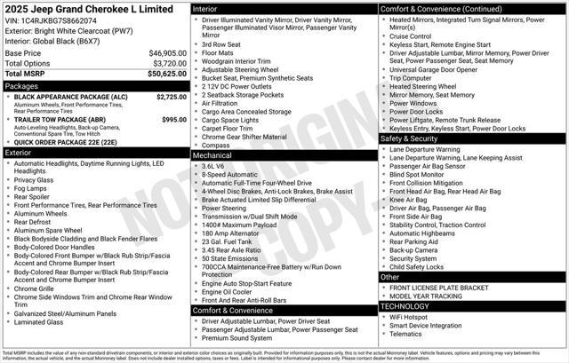 new 2025 Jeep Grand Cherokee L car, priced at $46,504