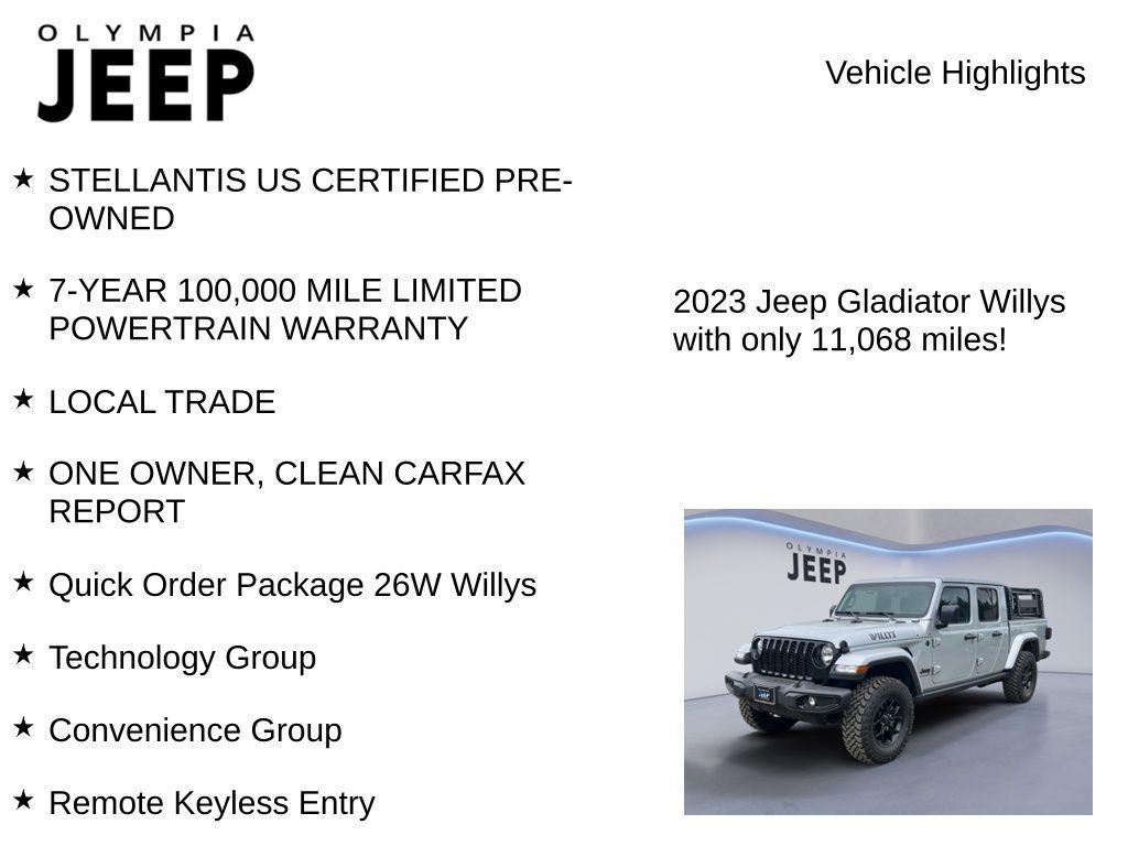 used 2023 Jeep Gladiator car, priced at $38,998