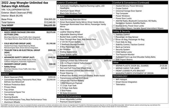used 2022 Jeep Wrangler Unlimited 4xe car, priced at $38,998