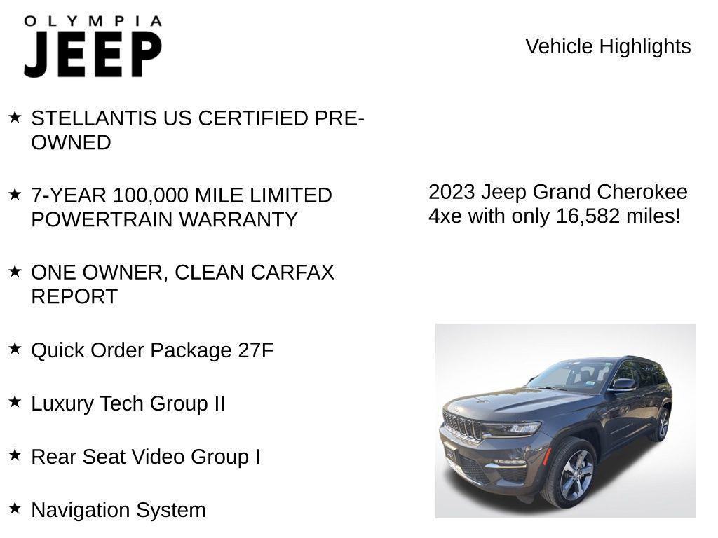 used 2023 Jeep Grand Cherokee 4xe car, priced at $35,791