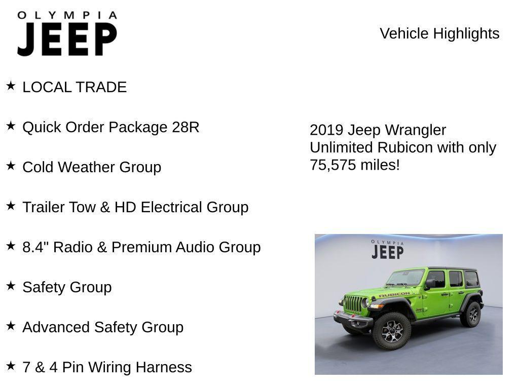 used 2019 Jeep Wrangler Unlimited car, priced at $30,488