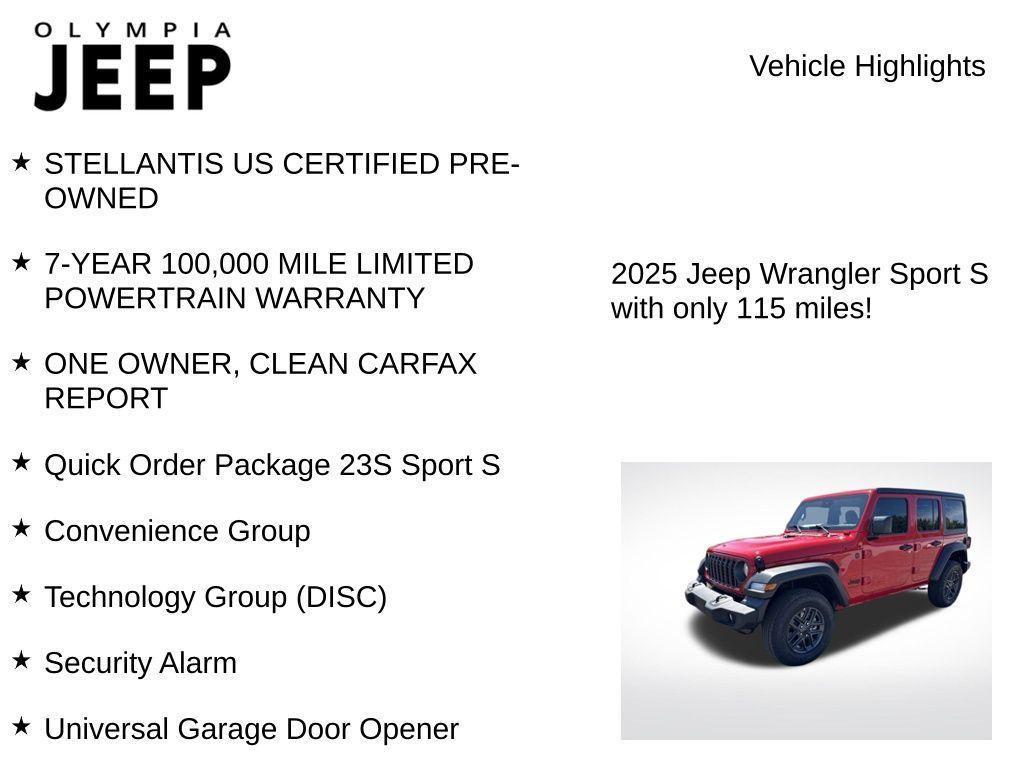 used 2025 Jeep Wrangler car, priced at $36,998