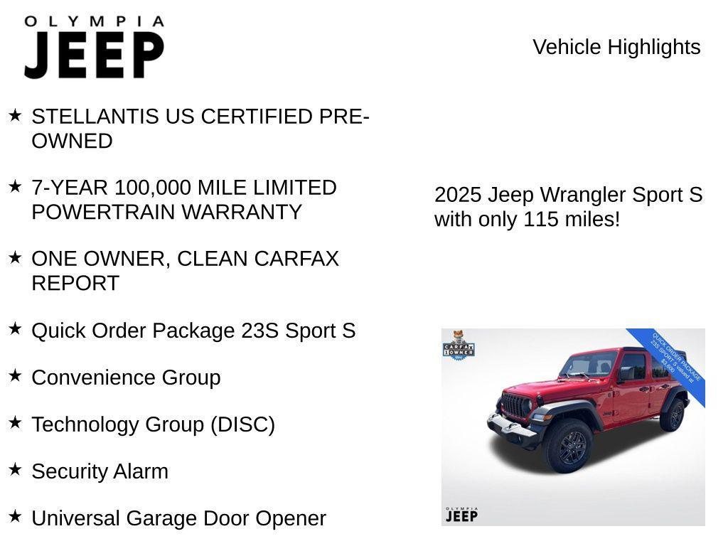 used 2025 Jeep Wrangler car, priced at $36,998