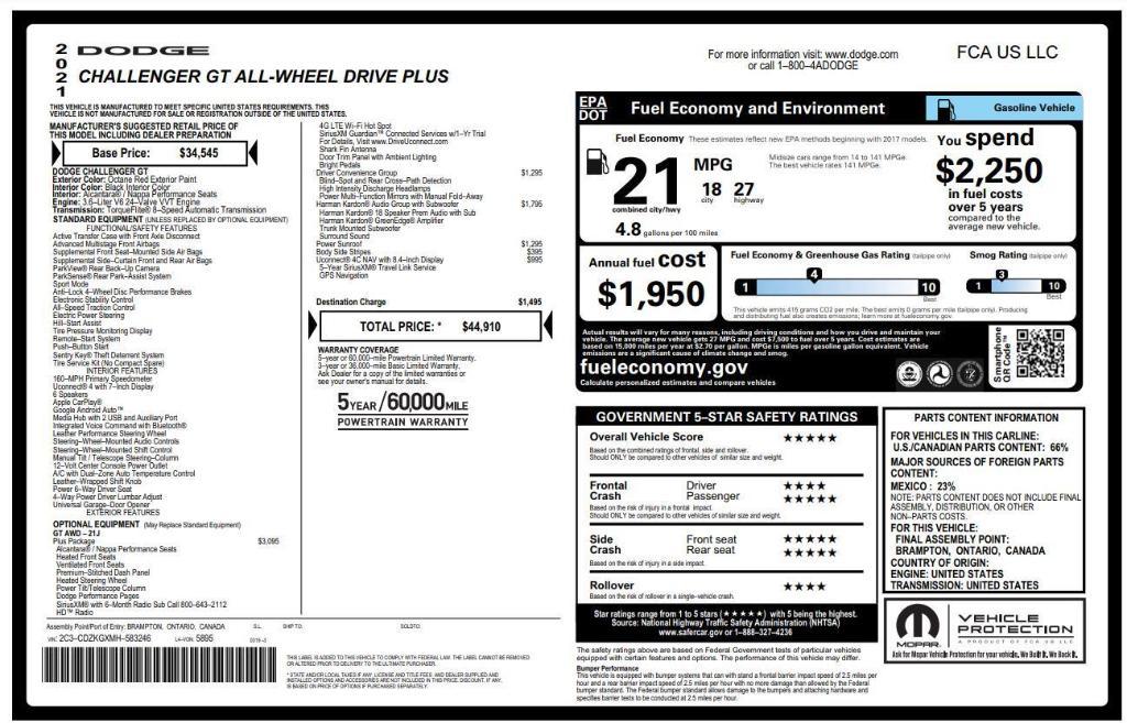 used 2021 Dodge Challenger car, priced at $29,900