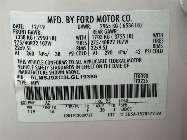 used 2020 Lincoln Aviator car, priced at $34,995