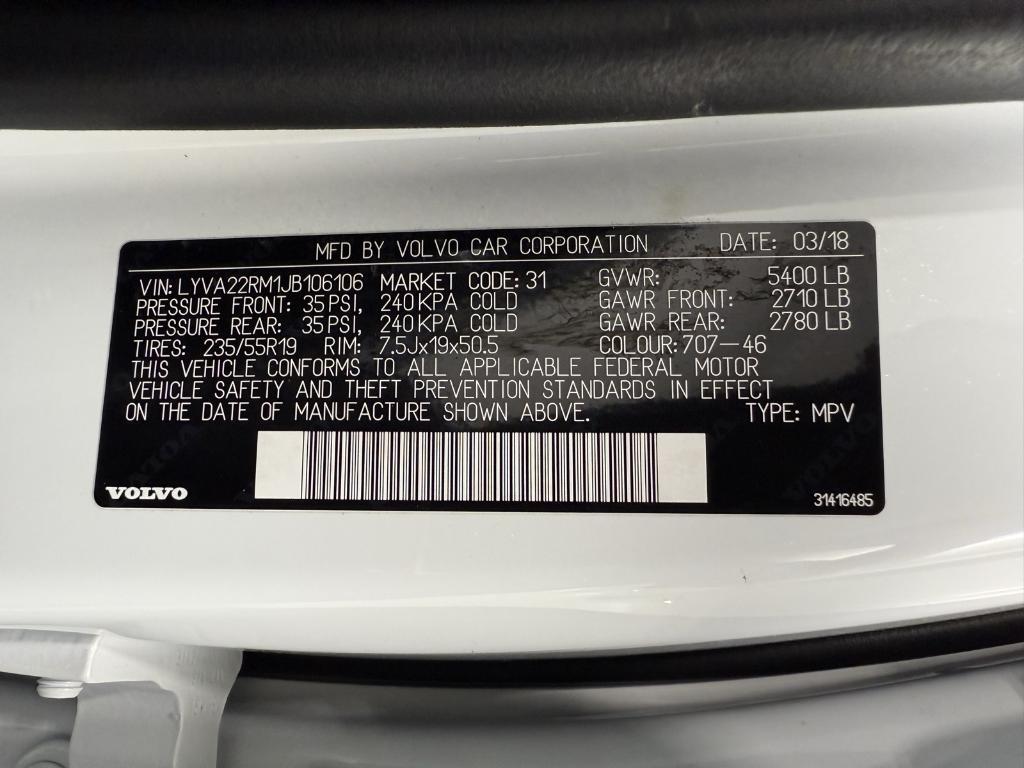 used 2018 Volvo XC60 car, priced at $20,880
