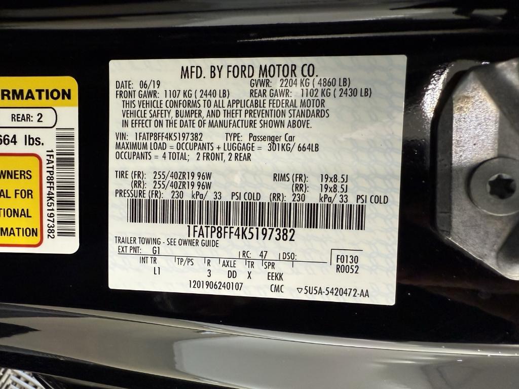 used 2019 Ford Mustang car, priced at $39,880