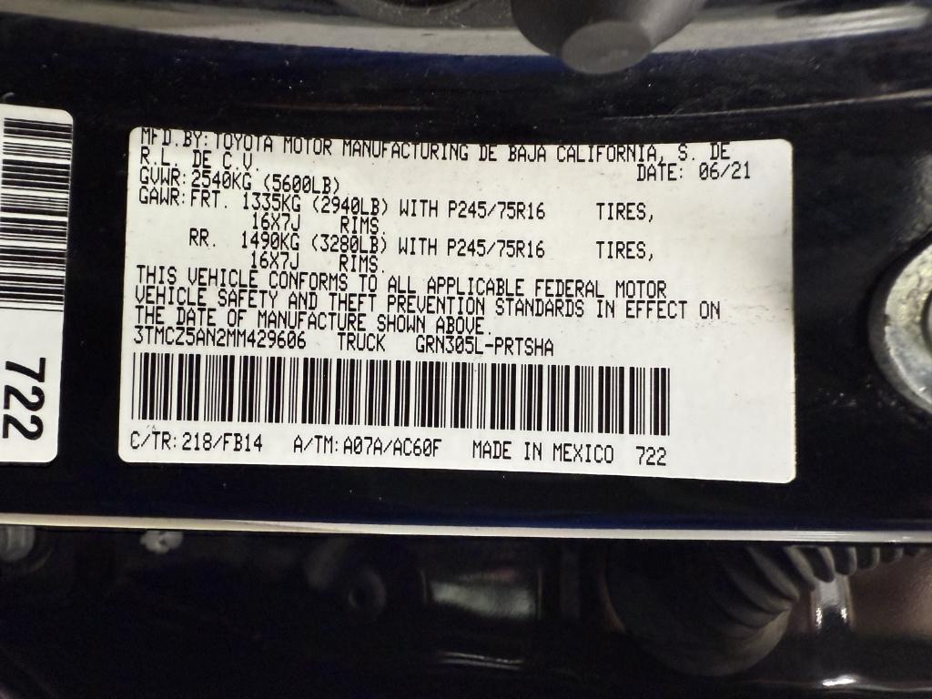 used 2021 Toyota Tacoma car, priced at $34,880