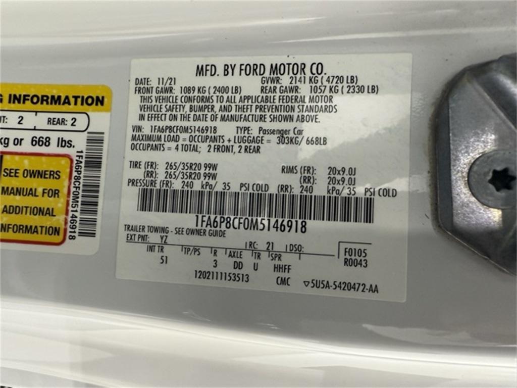 used 2021 Ford Mustang car, priced at $35,490