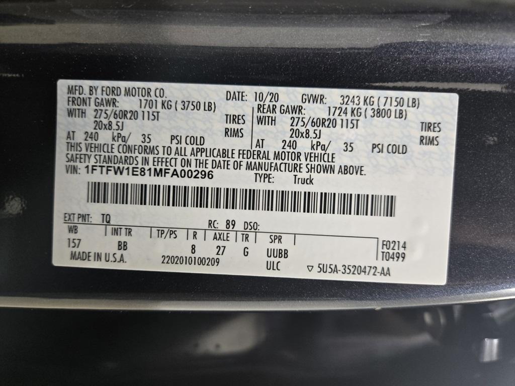 used 2021 Ford F-150 car, priced at $41,460