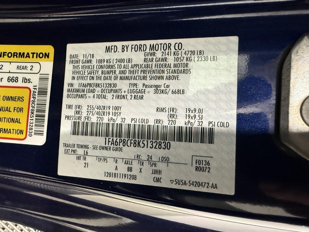 used 2019 Ford Mustang car, priced at $34,880