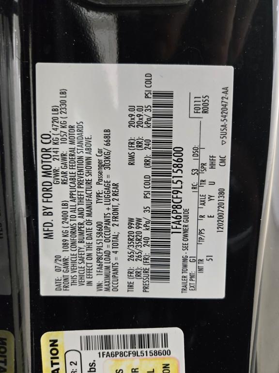 used 2020 Ford Mustang car, priced at $32,880