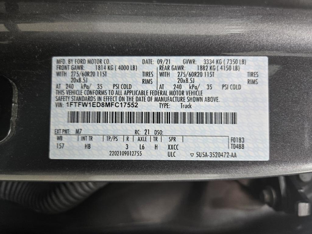 used 2021 Ford F-150 car, priced at $39,880