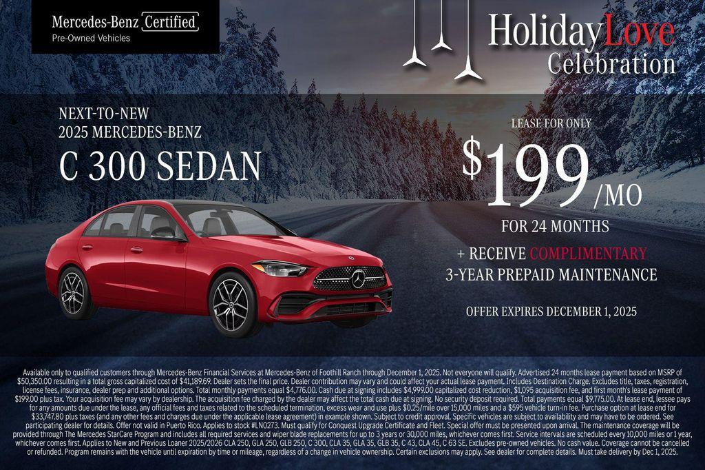 new 2025 Mercedes-Benz C-Class car, priced at $46,426