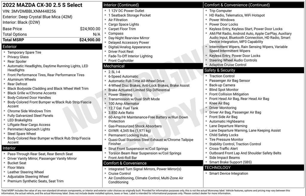 used 2022 Mazda CX-30 car, priced at $21,984