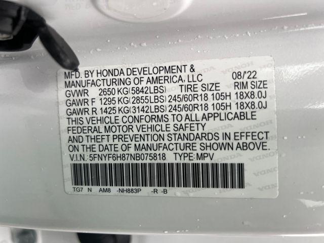 used 2022 Honda Pilot car, priced at $33,777