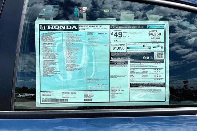 new 2025 Honda Civic Hybrid car, priced at $33,555