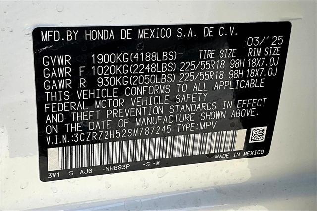 new 2025 Honda HR-V car, priced at $30,850