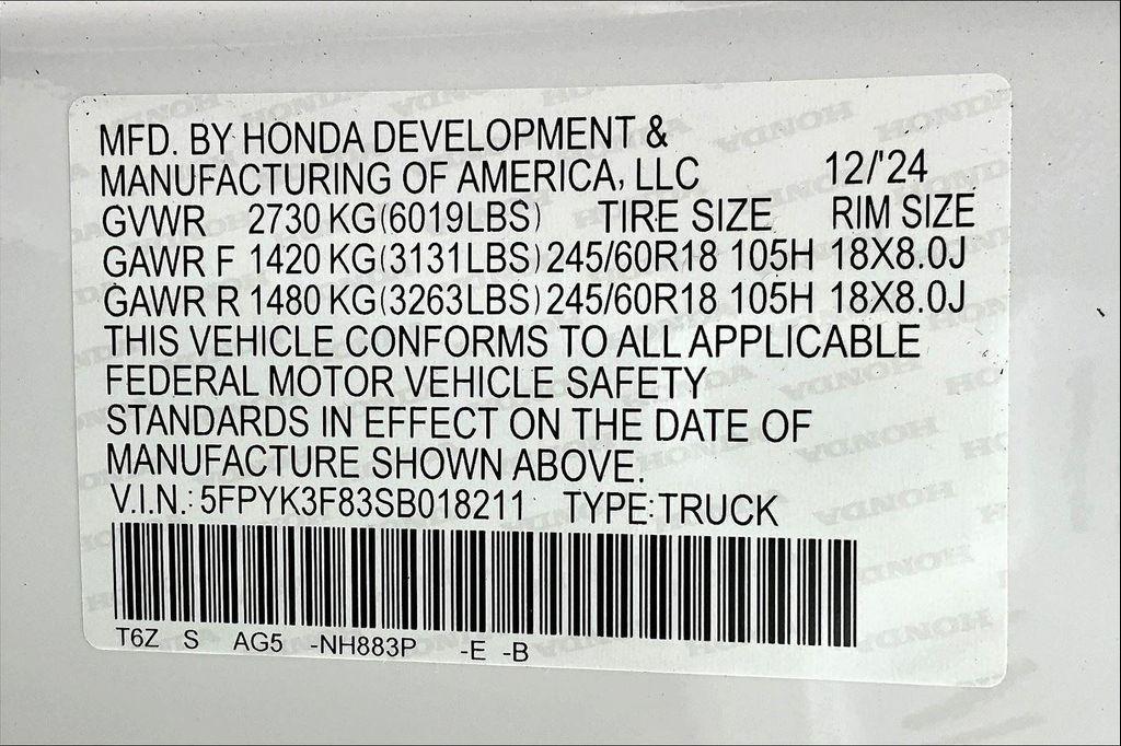 new 2025 Honda Ridgeline car, priced at $43,977