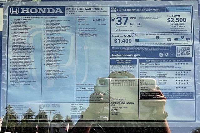 new 2025 Honda CR-V Hybrid car, priced at $40,545