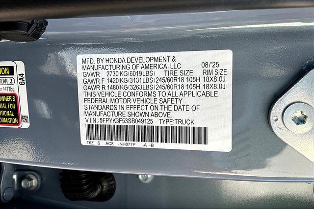 new 2025 Honda Ridgeline car, priced at $41,885