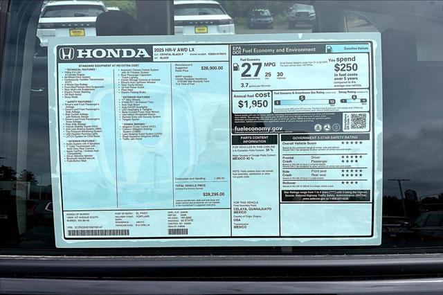 new 2025 Honda HR-V car, priced at $25,499