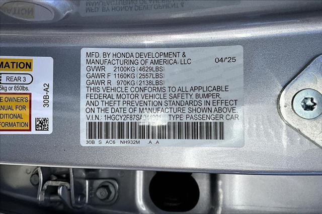 new 2025 Honda Accord Hybrid car, priced at $39,888