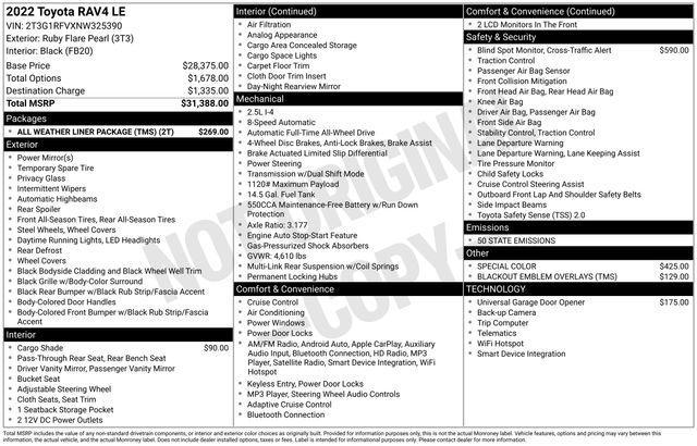 used 2022 Toyota RAV4 car, priced at $24,444