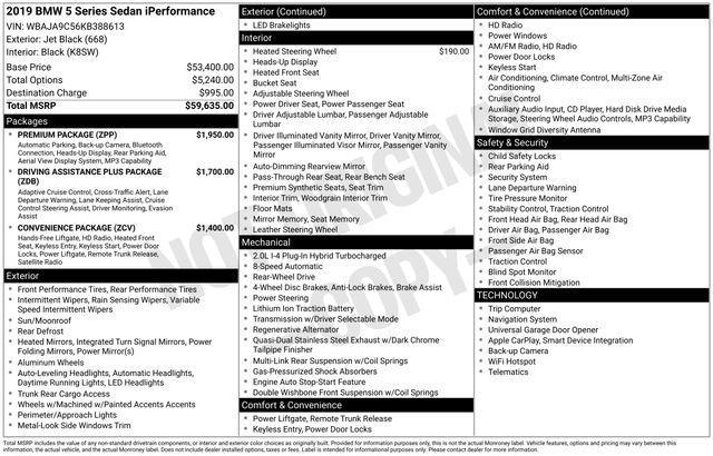 used 2019 BMW 530e car, priced at $19,977