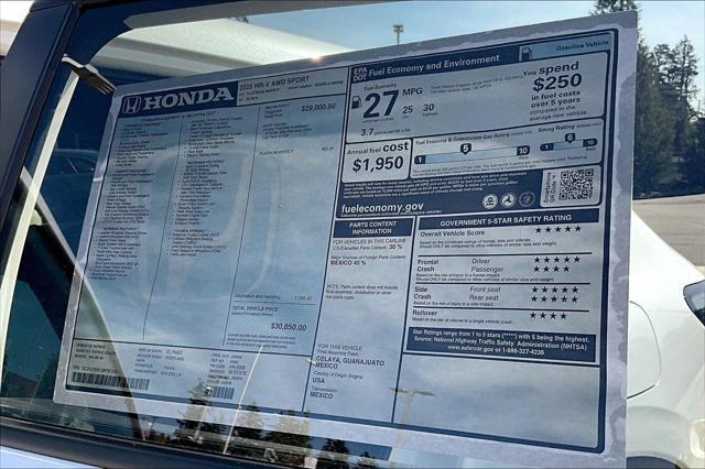 new 2025 Honda HR-V car, priced at $30,850