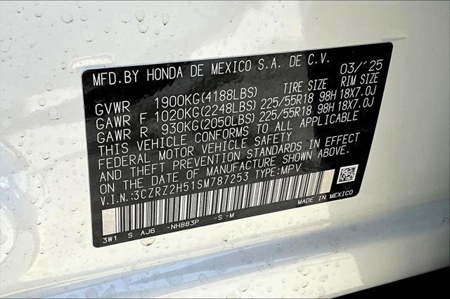 new 2025 Honda HR-V car, priced at $30,850
