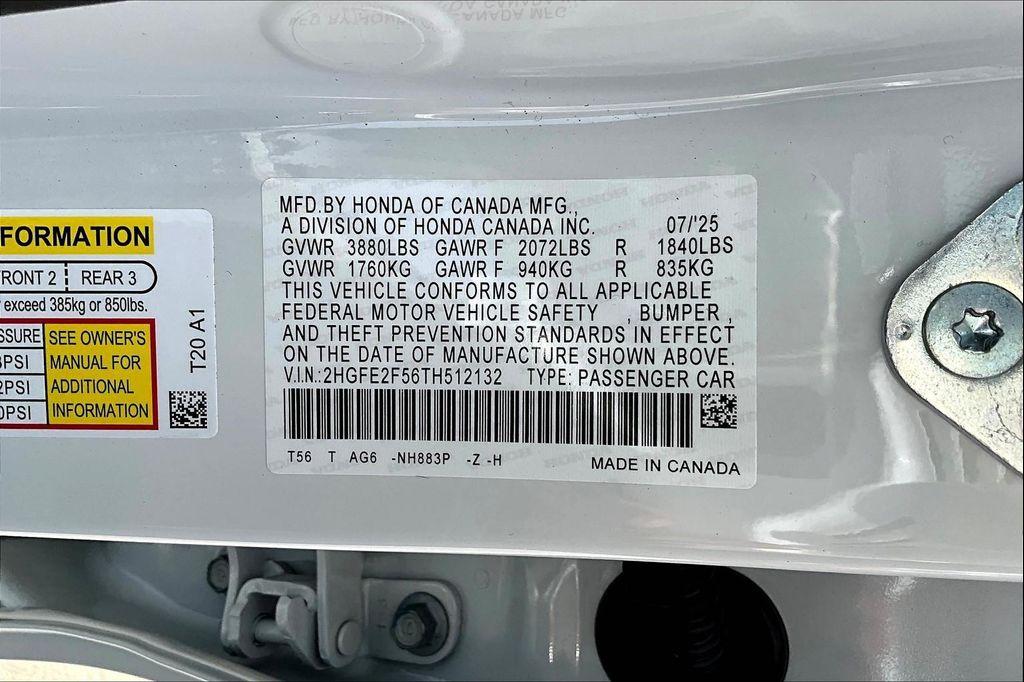 new 2026 Honda Civic car, priced at $28,200