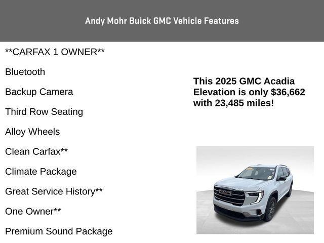used 2025 GMC Acadia car, priced at $36,500