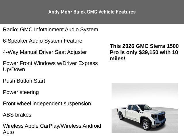 new 2026 GMC Sierra 1500 car, priced at $39,150