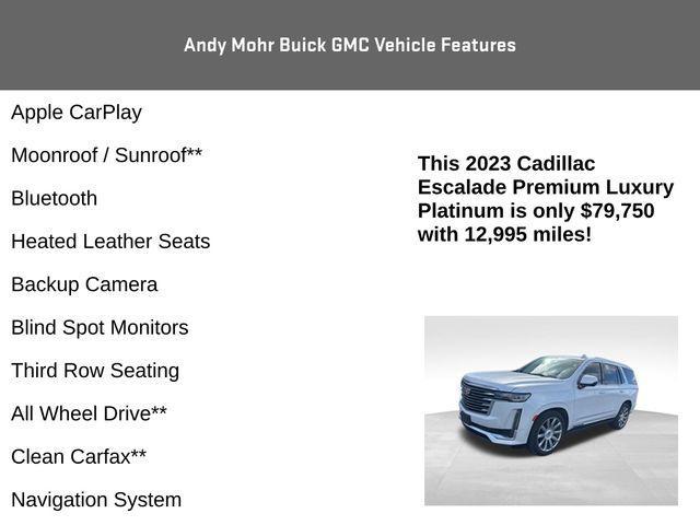 used 2023 Cadillac Escalade car, priced at $79,750