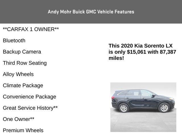 used 2020 Kia Sorento car, priced at $15,061
