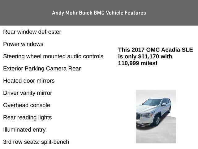 used 2017 GMC Acadia car, priced at $11,170
