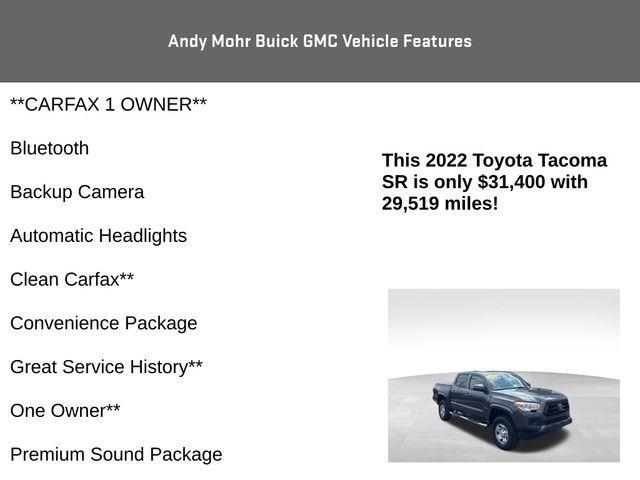 used 2022 Toyota Tacoma car, priced at $31,400