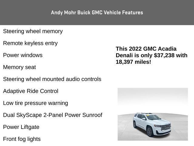 used 2022 GMC Acadia car, priced at $37,238