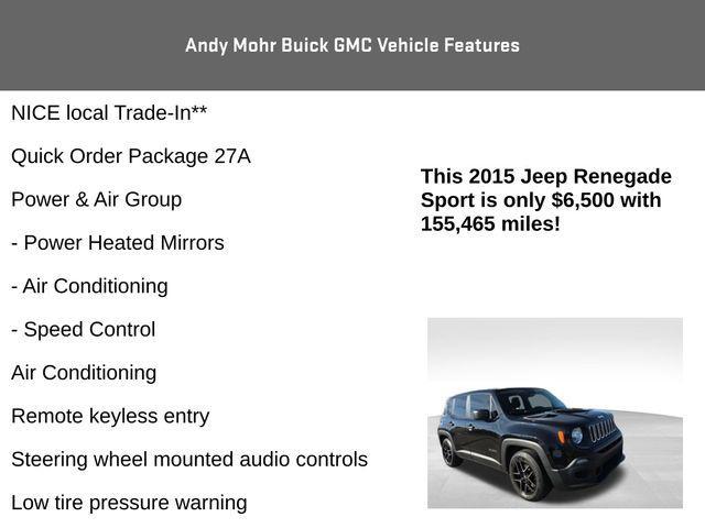 used 2015 Jeep Renegade car, priced at $6,500