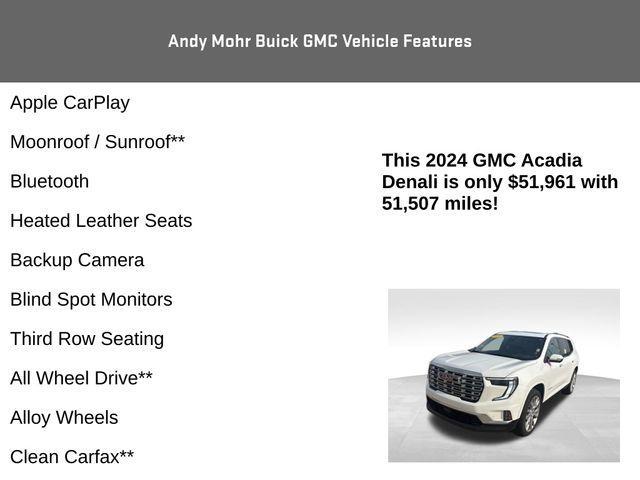 used 2024 GMC Acadia car, priced at $51,961