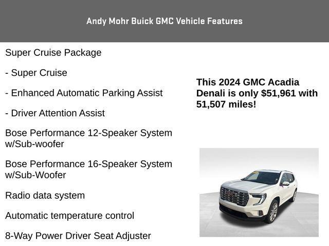 used 2024 GMC Acadia car, priced at $51,961